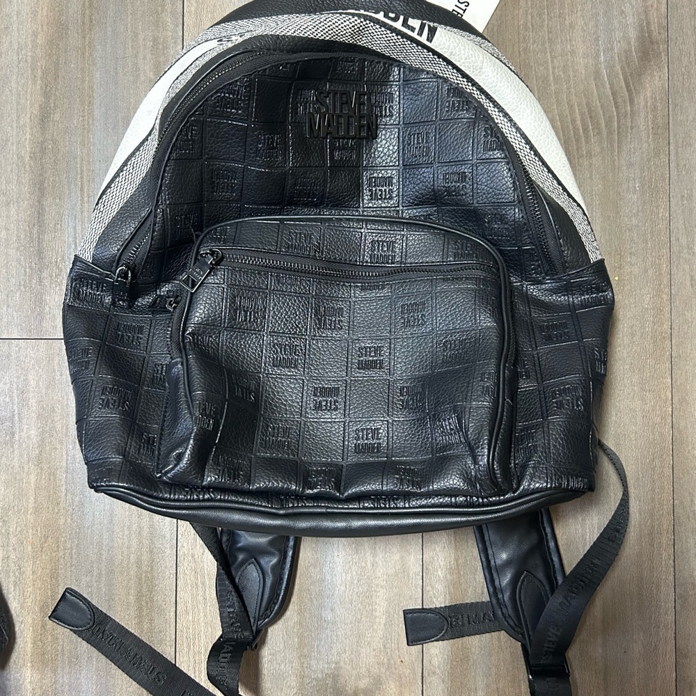Steve Madden Black and Gray Backpack